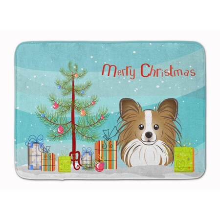 Carolines Treasures Christmas Tree and Papillon Machine Washable Memory Foam Mat BB1620RUG
